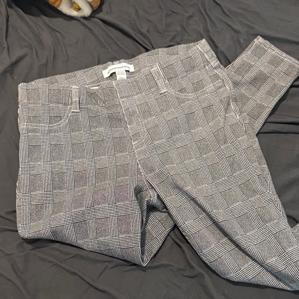 Amazon Essentials Black and White Checkered Pants